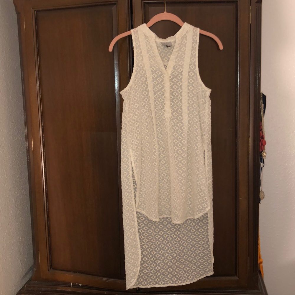 High Low cream blouse from Anthropology
